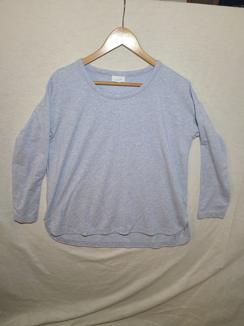 Pure Jill Medium Light Blue Women’s Long Sleeve Scoop Neck Top